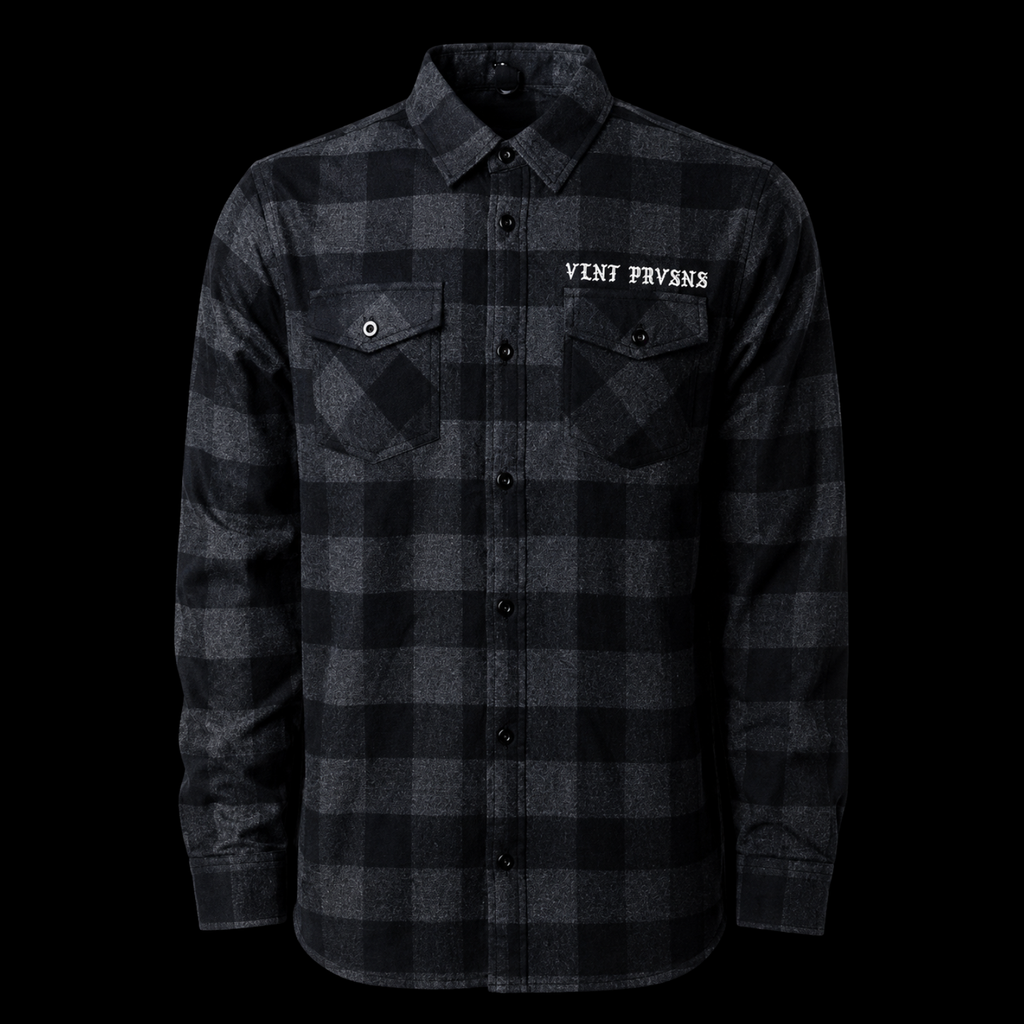 Embroidered Flannel (charcoal black)